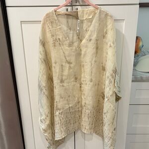 Elegant Cream Tie-Dye Blouse